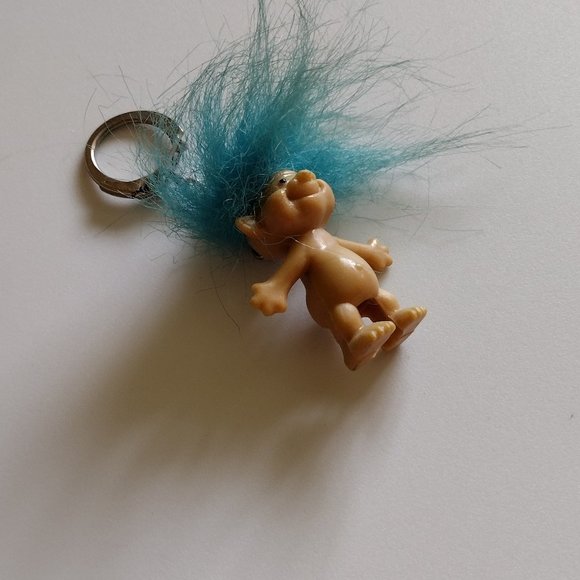 Blue Hair 1991 Troll Keychain - Picture 1 of 3